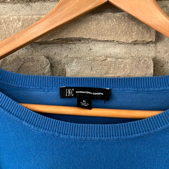 I•N•C International Concepts Pearl Embellished Pullover Sweater, Blue, Size XL - Picture 5 of 16